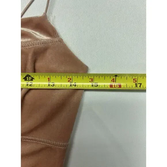 Urban Outfitters Velvet Pink Mini Dress Size M Spaghetti Strap Party Holiday Y2K - Picture 4 of 9